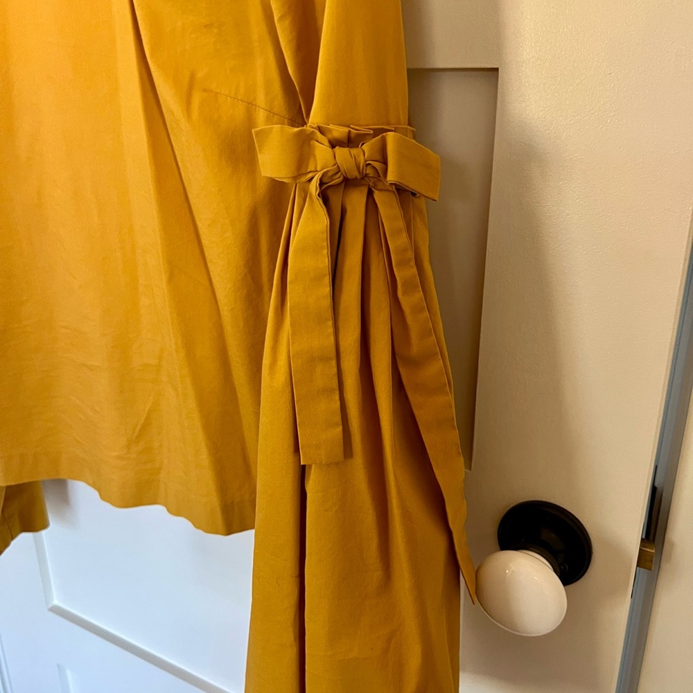 Fabulous Catherine Malandrino Mustard Blouse with Tie Sleeves - Picture 4 of 5